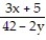Evaluate the expression using the given values. - ; x = 3, y =20
