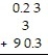 Provide an appropriate response. -Correct and explain the error that a student made when he added 0. 2 3 + 3 + 90. 3 this way: 9 5. 6