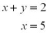Use the graphical method to solve the following pair of equations.  <div style=padding-top: 35px> 