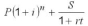 Evaluate accurate to the cent: for P = $2500, i = 0.1025, n = 2, S = $1500, r = 0.09, and .