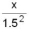 Solve for x:   + 3x(1.5)<sup>2</sup> = 100
