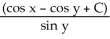 <strong>Find the general solution of the differential equation   =   .</strong> A) y =   B) y =   C) y =   D) y =   E) y =   <div style=padding-top: 35px> 