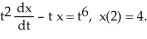 <strong>Solve the initial-value problem  </strong> A) x =   B) x =   C) x =   D) x =   E) x =   <div style=padding-top: 35px> 