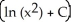 <strong>Solve the differential equation   =   + 2   .</strong> A) y = x ln   B) y = x ln   C) y = x ln   D) y =   E) y =   <div style=padding-top: 35px> 