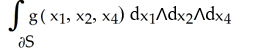 <strong>Let S be a piece with boundary of a smooth 3-manifold in R<sup>4</sup> (hypersurface) given by the equation = g( , , ) and let = d d d . Apart from sign due to orientation of S, is equal to</strong> A) the 3-volume of the projection of S onto the hyperplane = 0 B) the 4-volume of the projection of S onto the hyperplane = 0 C) D) E) None of the above