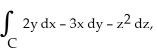<strong>Evaluate the line integral where C is the circle oriented clockwise as seen from high on the z-axis.</strong> A) 40 \pi B) 45 \pi C) 50 \pi D) 55 \pi E) 35 \pi