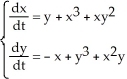 Show that the fixed point at the origin for the autonomous system is unstable.