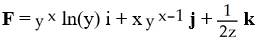 <strong>An equipotential surface of a conservative vector field F is given by + ln( ) = 12 for y, z > 0.Find F.</strong> A) B) C) D) E)