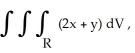 <strong>Compute the integral where R is the tetrahedral region bounded by the planes x = 0, y = 0, z = 0, and x + y + z = 4.</strong> A) 16 B) 8 C) 32 D) 24 E)