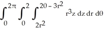  <strong>Let J =   where E is the region enclosed by the paraboloids z = 2(   +   ) and   . Express J in cylindrical coordinates [r,  \theta , z]. Do not evaluate.</strong> A)   B)   C)   D)   E)   <div style=padding-top: 35px>  