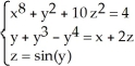 Use Maple's fsolve routine to solve the non-linear system of equations Quote the solution to 5 significant figures.