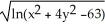 <strong>The set of all points (x,y) in the plane satisfying + \le 1 is the domain of which function?</strong> A) f(x,y) = B) f(x,y) = C) f(x,y) = D) f(x,y) = E) f(x,y) =