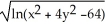 <strong>The set of all points (x,y) in the plane satisfying + \le 1 is the domain of which function?</strong> A) f(x,y) = B) f(x,y) = C) f(x,y) = D) f(x,y) = E) f(x,y) =