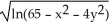 <strong>The set of all points (x,y) in the plane satisfying + \le 1 is the domain of which function?</strong> A) f(x,y) = B) f(x,y) = C) f(x,y) = D) f(x,y) = E) f(x,y) =