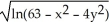 <strong>The set of all points (x,y) in the plane satisfying + \le 1 is the domain of which function?</strong> A) f(x,y) = B) f(x,y) = C) f(x,y) = D) f(x,y) = E) f(x,y) =