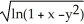 <strong>Identify the function f(x,y) whose domain is the shaded region shown in the figure below. </strong> A) f(x,y) = B) f(x,y) = C) f(x,y) = D) f(x,y) = ) E) f(x,y) =