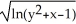 <strong>Identify the function f(x,y) whose domain is the shaded region shown in the figure below. </strong> A) f(x,y) = B) f(x,y) = C) f(x,y) = D) f(x,y) = ) E) f(x,y) =