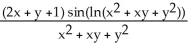 <strong>Find and if z = f(x, y) = cos (ln( + xy + )).</strong> A) = - ; = - B) = - ; = - C) = - ; = - D) = ; = E) = - ; = -