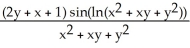<strong>Find and if z = f(x, y) = cos (ln( + xy + )).</strong> A) = - ; = - B) = - ; = - C) = - ; = - D) = ; = E) = - ; = -