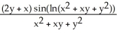 <strong>Find and if z = f(x, y) = cos (ln( + xy + )).</strong> A) = - ; = - B) = - ; = - C) = - ; = - D) = ; = E) = - ; = -