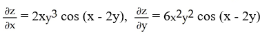 <strong>Find and if z = f(x, y) = sin(x - 2y).</strong> A) B) C) D) E)