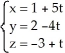 <strong>Find the equation of the plane tangent to the surface 5x<sup>2</sup> - 2y<sup>2</sup> + 2z = - 9 and parallel to the plane 5x -4y + z = 2.</strong> A) , t B) <sup>5x - 4y + z = - 6</sup> C) 10x -4y + 2 = 0 D) 5x - 4y + z = 9 E) , t