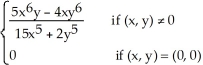 Let F(x,y) = (a) Use the definitions of partial derivatives to calculate (0, 0) and (0, 0). (b) Calculate and for (x, y) ≠ (0, 0). (c) Use part (b) and the definitions of partial derivatives to calculate the mixed partial .
