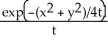 <strong>Calculate and simplify u<sub>t</sub> - u<sub>xx</sub> - u<sub>yy</sub> for the function u = .</strong> A) - B) C) D) 0 E) -