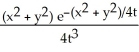 <strong>Calculate and simplify u<sub>t</sub> - u<sub>xx</sub> - u<sub>yy</sub> for the function u = .</strong> A) - B) C) D) 0 E) -