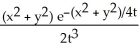 <strong>Calculate and simplify u<sub>t</sub> - u<sub>xx</sub> - u<sub>yy</sub> for the function u = .</strong> A) - B) C) D) 0 E) -