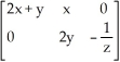 <strong>Find the Jacobian matrix Df(x, y, z) of the transformation f(x, y, z) = (x<sup>2</sup> + xy, y<sup>2</sup> - ln(z)).</strong> A) B) C) D) E)
