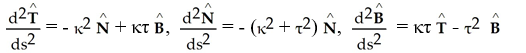 <strong>Let r = r(s) be a curve parametrized in terms of arc length, let (s) and (s) be the curvature and torsion, and let { , , } be the Frenet frame for the curve. Suppose that = 0 and = 0 for Calculate , , and in terms of , , , , and .</strong> A) B) C) D) E)