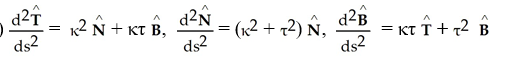 <strong>Let r = r(s) be a curve parametrized in terms of arc length, let (s) and (s) be the curvature and torsion, and let { , , } be the Frenet frame for the curve. Suppose that = 0 and = 0 for Calculate , , and in terms of , , , , and .</strong> A) B) C) D) E)