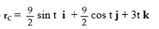 <strong>Find the evolute (t) of the curve r(t) = (2 cos t) i + (2 sin t) j + 3t k.</strong> A) = - sin t i - cos t j + 3t k B) C) D) E)