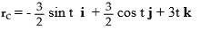 <strong>Find the evolute (t) of the curve r(t) = (2 cos t) i + (2 sin t) j + 3t k.</strong> A) = - sin t i - cos t j + 3t k B) C) D) E)
