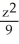 Express the area A of the cross-section of the ellipsoid x<sup>2</sup> + + = 1 in the planez = c as a function of c where -3 \le c \le 3. (The area of an ellipse with semi-axes a and b is \pi ab.)