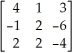 Given that the 3 × 3 matrix A has inverse = , solve the system of equations Ax = b where b has components .