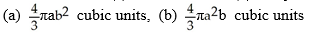 <strong>Find the volumes of solids generated when the ellipse + = 1 (where a > 0 and b > 0) is rotated about (a) the x-axis and (b) the y-axis.</strong> A) B) C) D) E)