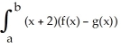 If R is the region enclosed by the graphs of y = f(x) and y = g(x) from x = a to x = b (as shown in the figure below), then the volume V of the solid generated by revolving the region R about the line x = -2 is V = 2 \pi dx.
