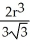 <strong>A notch is cut out of a vertical cylindrical log of radius r cm by two planar saw cuts that meet along a horizontal line passing through the centre of the log. If the saw cuts make angles ± 30º with the horizontal (so that the angle of the notch is 60º), find the volume of wood cut out of the log in making the notch.</strong> A) cm <sup>3</sup> B) cm<sup>3</sup> C) cm<sup>3</sup> D) cm<sup>3</sup> E) cm<sup>3</sup>