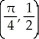 <strong>Find the coordinates of the centroid of the region enclosed by y = sin(x) and the x-axis from x = 0 to .</strong> A) B) C) D) E)
