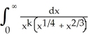 For what values of the constant k does the improper integral converge?