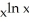 <strong>Find if y = .</strong> A) (ln x) B) 2 (ln x) C) 2 (ln x) D) 2 (ln x) E) (ln x)