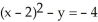 <strong>Write an equation for the graph obtained by shifting the graph of the equation down 1 unit and left 1 unit.</strong> A) y = (x - 1)<sup>2</sup> + 3 B) y = (x - 1)<sup>2</sup> - 3 C) y = (x - 1)<sup>2</sup> + 5 D) y = (x - 3)<sup>2</sup> + 5 E) y = (x + 1)<sup>2</sup> + 3