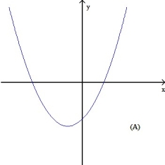 <strong>Which of the graphs below are functions of x? </strong> A) only graphs (a), (b), and (d) B) only graph (a) C) only graphs (a) and (b) D) graphs (a), (b), (c), and (d) E) None of the above graphs are functions of x.