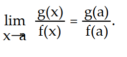 <strong>Choose the one alternative that best completes the statement or answers the question. -Write the formal notation for the principle the limit of a quotient is the quotient of the limits and include a statement of any restrictions on the principle. </strong> A) B) C) D)