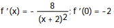 <strong>Calculate the derivative of the function. Then find the value of the derivative as specified. -f(x) = ; (0)</strong> A) B) C) D)