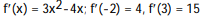 <strong>Use limits to find the derivative function for the given function f. Then evaluate (a) for the given values of a. -f(x) = - 4x; a = -2, 3</strong> A) B) C) D)