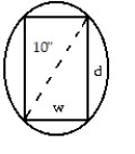 Choose the one alternative that best completes the statement or answers the question. -The stiffness of a rectangular beam is proportional to its width times the cube of its depth. Find the dimensions of the stiffest beam than can be cut from a cylindrical log. (Round answers to the nearest tenth.)