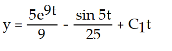 <strong>Find the general solution of the differential equation. Use C, C1, C2, . . . to denote arbitrary constants. If used, do not simplify hyperbolic functions. -y''(t) = 45 + sin 5t</strong> A) B) C) D)